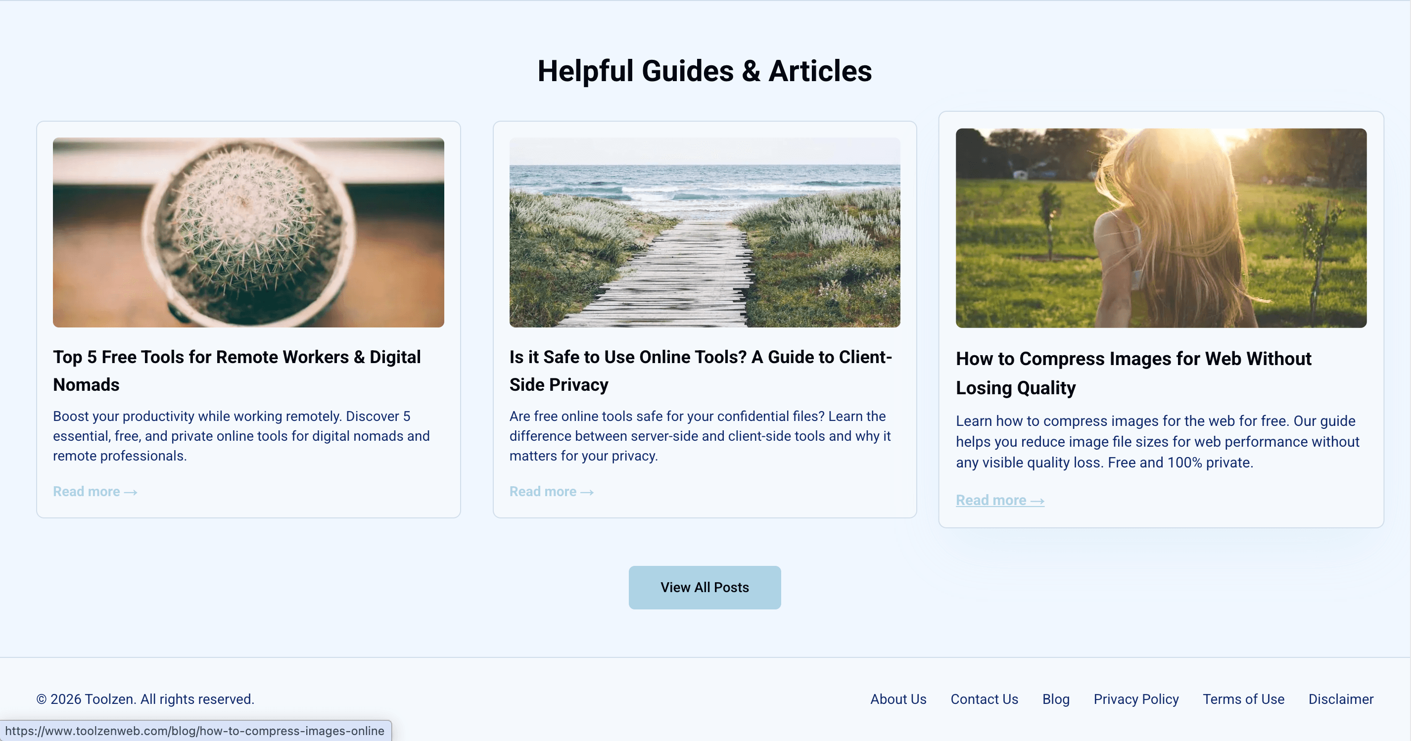 Screenshot of the digital tools section